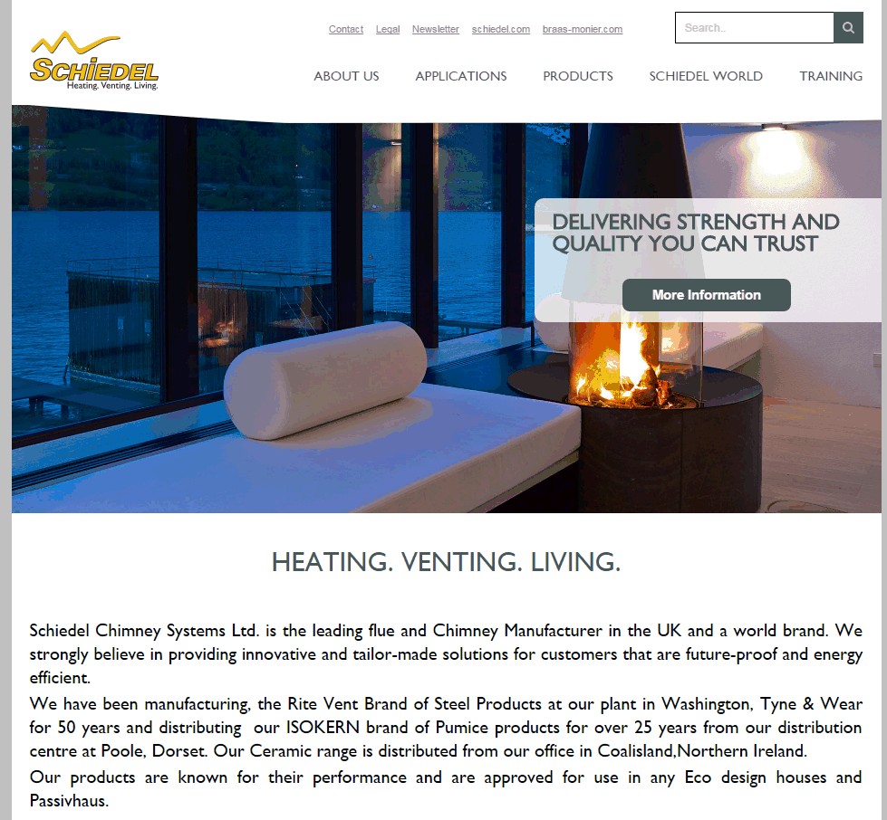 New look website for Schiedel Chimney Systems