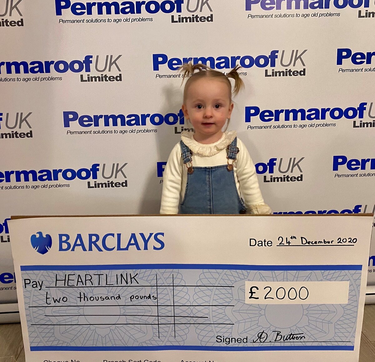 PERMAROOF CELEBRATES TWENTY YEARS IN BUSINESS BY GIVING BACK TO CHARITY CLOSE TO ITS HEART @PermaroofUK