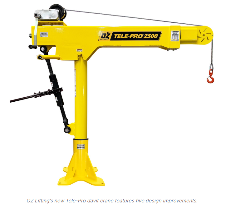OZ Lifting Relaunches Tele-Pro Davit Crane