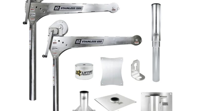OZ Lifting Launches Stainless Steel Davit Cranes, Accessories
