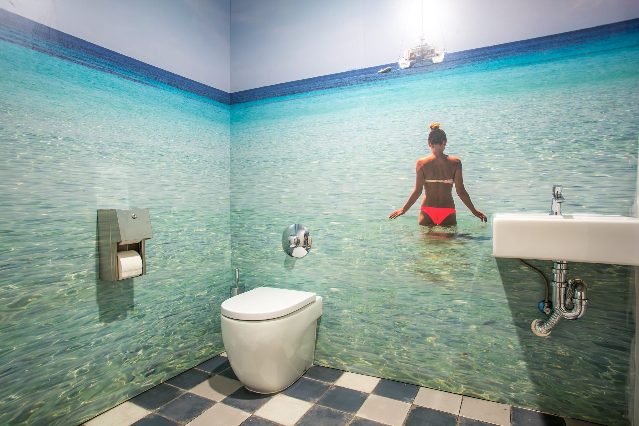 Iconic Ibiza nightclub transforms its washrooms with island imagery