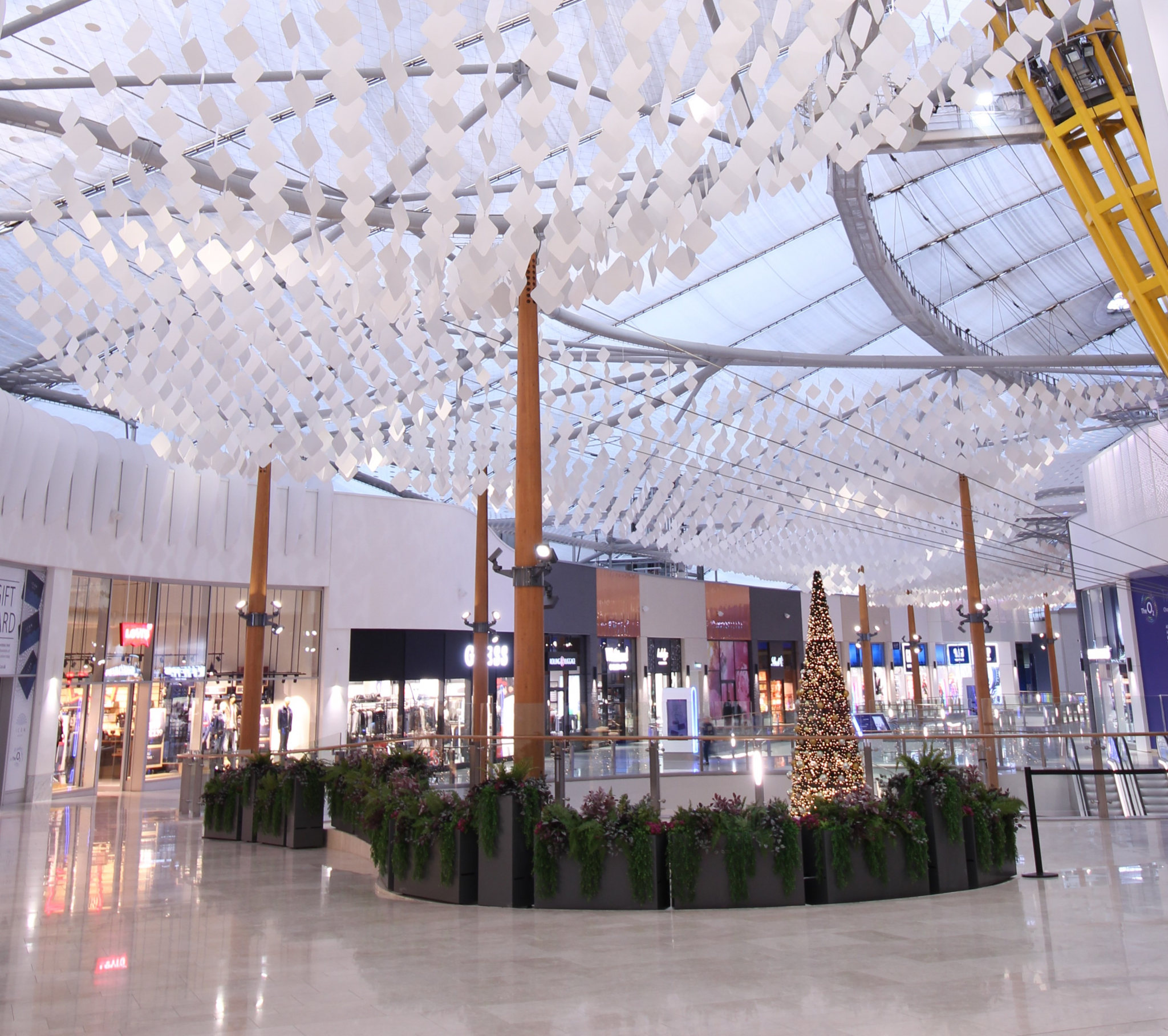 Base Structures bring life to O2 retail development with stunning suspended ceiling
