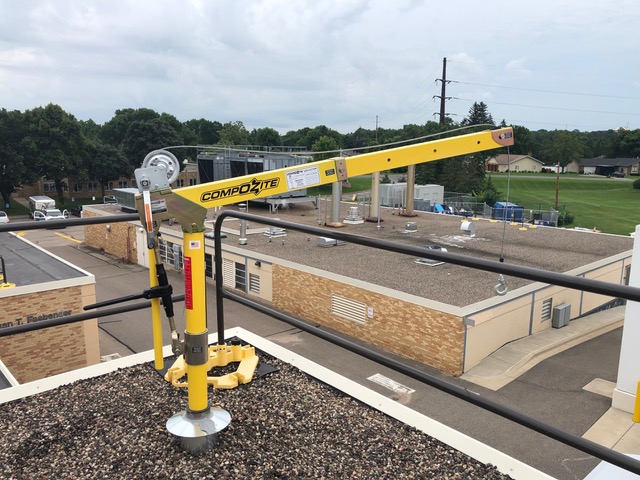 OZ Lifting Davit Crane Installed on Hospital Rooftop