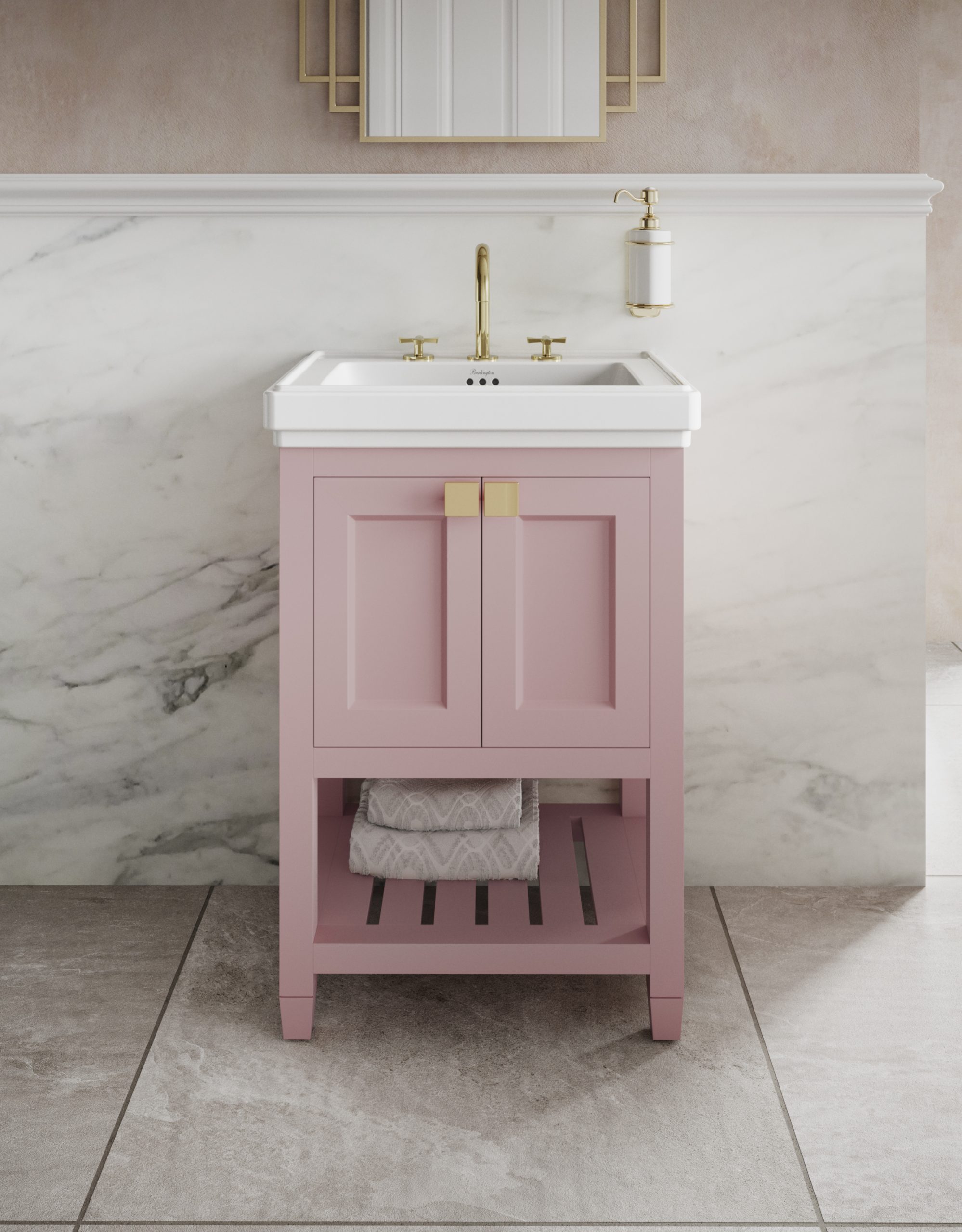 Burlington Riviera Matt Pink 650mm Vanity Unit And Basin @UK_Bathrooms